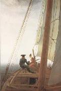 Caspar David Friedrich On the Sail-boat (mk10) oil